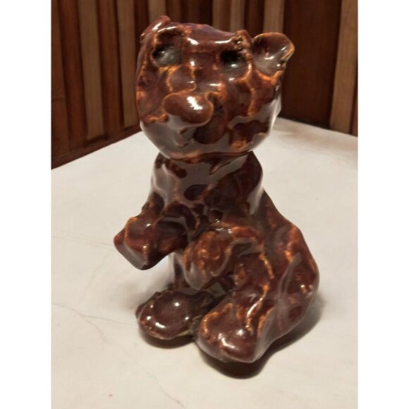 Handcrafted Ceramic Bear Figurine - Picture 1 of 5